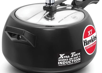 Hawkins Black 3, 3.5 Litre Pressure Cooker, Hard Anodised, Induction & Gas Compatible, Black