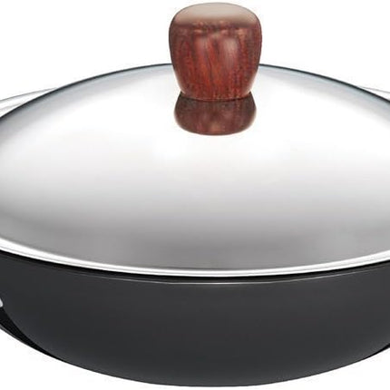 Hawkins Futura Hard Anodised Deep Fry Pan 2.5L 3.75L 5L 7.5L Stainless Steel Lid