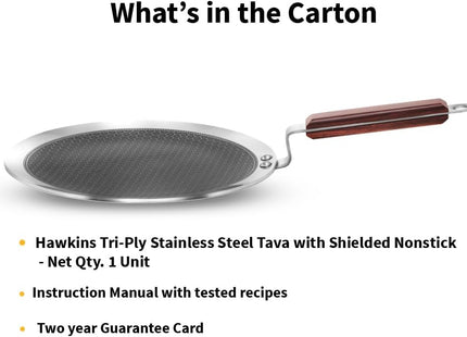 Hawkins 26 cm Triply Stainless Steel Nonstick Paratha Tava