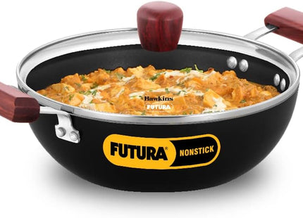 Hawkins Futura 2.5 Litre Non Stick Deep Kadhai with Glass Lid
