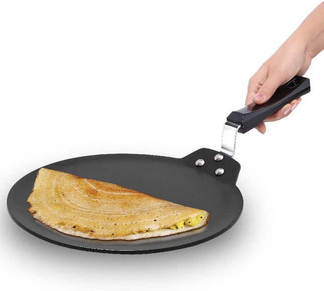 Hawkins Futura 30 cm Non Stick Induction Dosa Tava, Black Aluminium Tawa