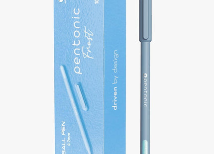 Pentonic Ballpoint & Frost Pens 0.7mm Fine Tip Pack of 10 Black Blue Red Smooth Writing Quick Dry Ink Stationery Set for School Office Home Notes Exams Journaling Everyday Writing
