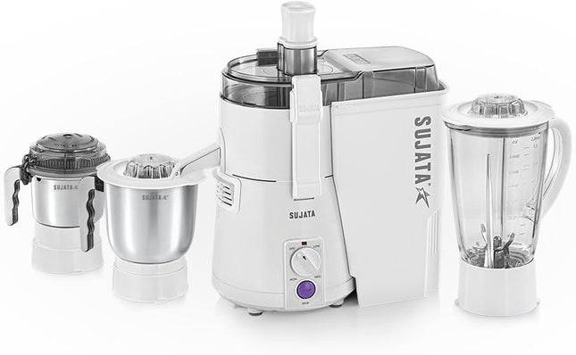 Sujata Powermatic Maxima 900W odšťavňovač, mixér a mlýnek se 3 nádobami