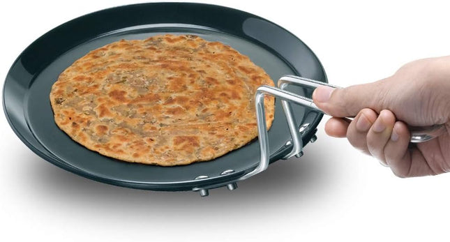 Hawkins Futura Hard Anodised Flat Tava 22 cm & 26 cm, Thick Base Roti Tawa with 4.06 mm and 4.88 mm Thickness, Black