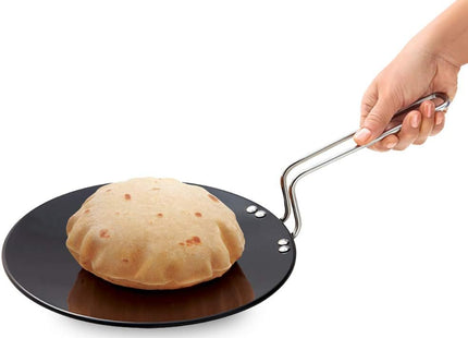 Hawkins Futura 24 cm Hard Anodised Tava, Induction & Gas Compatible Tawa, Black