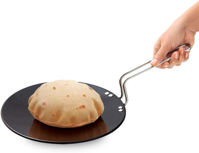Hawkins Futura 24 cm Hard Anodised Tava, Induction & Gas Compatible Tawa, Black