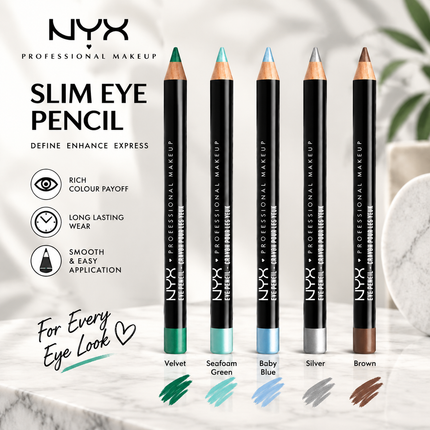 NYX Professional Makeup Slim Eye Pencil Creamy Eyeliner Pencil Long Lasting Eye Makeup