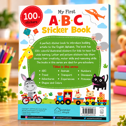 Sticker Activity Books for Kids ABC Alphabet Transport & Travel Learning