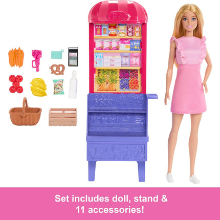 Barbie and Teresa Recipe for Friendship Fashion Doll & Playset – Malibu at the Market Theme with 11 Accessories Including Market Stand & Food | JCT05