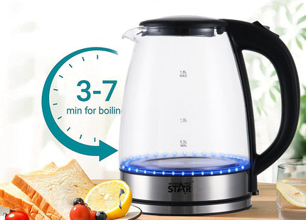 Winning Star Electric Kettles Collection | Electric Kettle 1.8L 1500W EU Plug Silver, Electric Kettle 1.8L 1500W UK Plug Silver, Glass Electric Kettle 1.8L 1500W EU Plug Silver, Glass Electric Kettle 1.8L 1500W UK Plug Silver | Models ST-6011,...