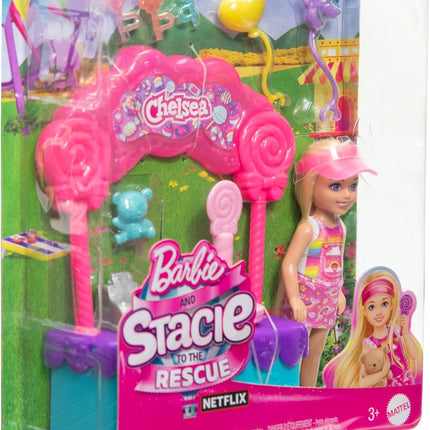 Barbie Chelsea Lollipop Stand Playset – 10-Piece Set from Barbie & Stacie to the Rescue Movie with Doll & Accessories – HRM07