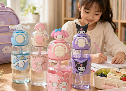 Sanrio-style / Character Design Plastic Sports Water Bottles Collection | Dual-Drink Plastic Water Bottle 630ml, Dual-Drink Plastic Water Bottle 700ml | Models CH-2625, CH-9075 | Sports Water Bottle |