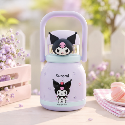 Character Design Dual-Drink Water Bottle with Carry Handle – 630ml & 700ml