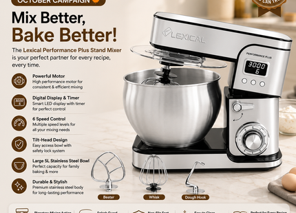Lexical Stand Mixers Collection – 7L & 12L Dough Mixers | 1500W & 2000W Electric Stand Mixers