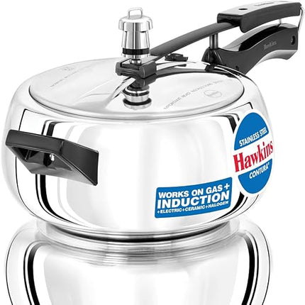 Hawkins Stainless Steel Pressure Cooker 1.5L 2L 3L 3.5L 5L with Induction Compatible Base