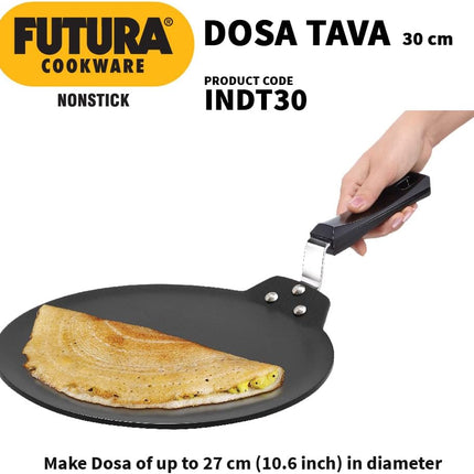 Hawkins Futura Hard Anodised Non Stick Dosa Tava 30cm Large Griddle for Dosa Uttapam