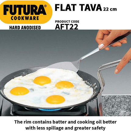 Hawkins Futura Hard Anodised Flat Tava 22cm and 26cm Aluminium Griddle for Roti Dosa Paratha