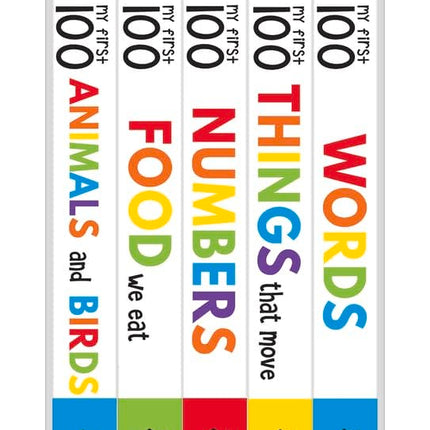 My First 100 Library: Boxset of 5 Early Learning Board Books for Kids/Children (homeschool / preschool / baby/toddler)