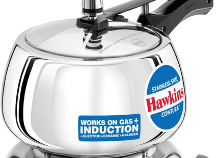 Hawkins Contura Pressure Cooker, Stainless Steel Cooker, Handi Cooker, Induction Cooker, Silver