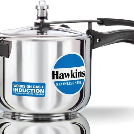 Hawkins Stainless Steel Pressure Cooker 2L to 8L Induction Gas Electric Compatible Cooker