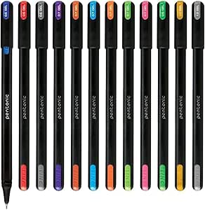 Pentonic Multicolor Gel Pen With Hard Box Case (0.6 mm 1.0 mm, 12 Pcs Set), Pack Of 1