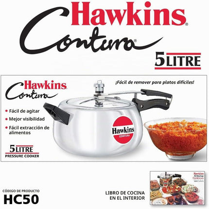 Hawkins Contura Aluminium Pressure Cooker 2L 3L 4L 5L Silver Cooker Gas Electric Stove
