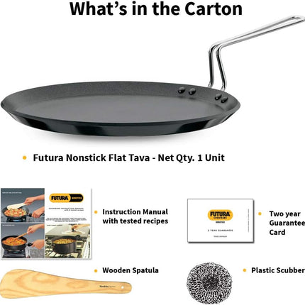Hawkins Futura 30cm Non Stick Flat Tava Hard Anodised Aluminium Dosa Tawa PFOA Free Griddle Pan