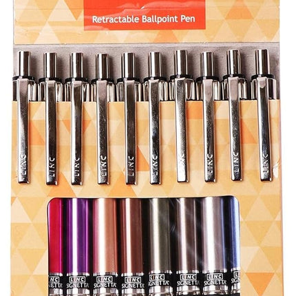 Linc New Signetta Ball Pen Blue Ink Pack of 10