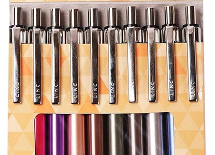 Linc Ball Pens Maxo Fine 0.7mm Pack of 10 Blue Black Ink, Signetta Blue Ballpoint Pens for Smooth Writing, School, Office, College ,Students