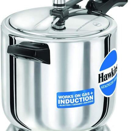 Hawkins Stainless Steel Pressure Cooker 2L to 8L Induction Gas Electric Compatible Cooker