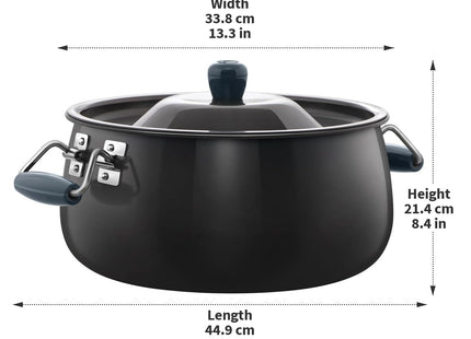 Hawkins Futura BigBoy Biryani Handi, Hard Anodised Cook & Serve Pot with Lid, Black