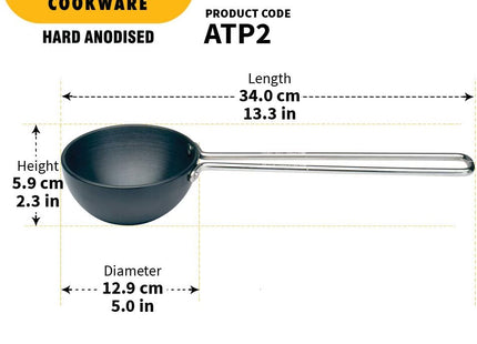 Hawkins Futura Hard Anodized Tadka Pan – Gas Stove Compatible | 1 Cup & 2 Cups