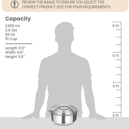 Milton Galaxia Insulated Stainless Steel Casserole 1.2L 2L 2.5L Lid