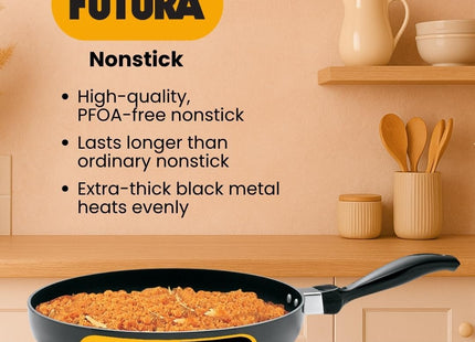 Hawkins Futura Non Stick Frying Pan with Lid, Hard Anodised Aluminium All Purpose Pan (2.5L & 3L)