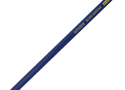 APSARA Glass Marking Pencils, BLUE, Pack of 10, Wax Based Smooth Lead, Ideal for Glass Leather Metal Vinyl Optical Lenses Marking, iZOFAX Black Ball Pen