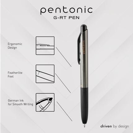 Pentonic Gel Pens 0.6mm & 0.7mm Fine Tip Smooth Writing Pens Pack of 10 for School Office Home Study Notes Journaling Drawing Writing Supplies