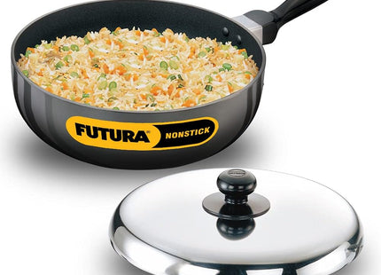 Hawkins Futura Non Stick Frying Pan with Lid, Hard Anodised Aluminium All Purpose Pan (2.5L & 3L)