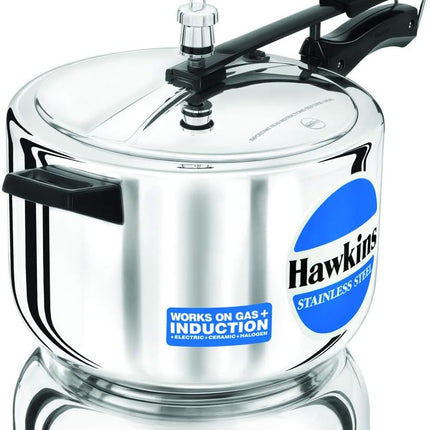 Hawkins Stainless Steel Pressure Cooker 2L to 8L Induction Gas Electric Compatible Cooker