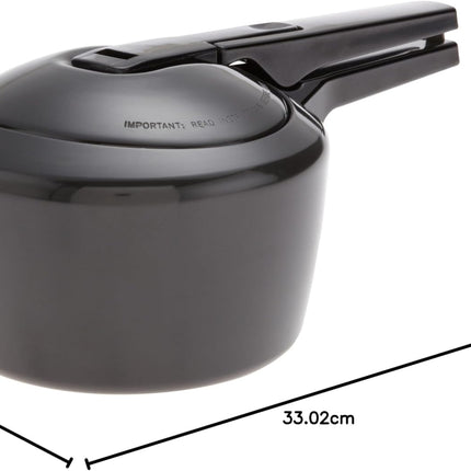 Futura by Hawkins Hard Anodized Pressure Cooker 2L to 9L Black Cooker for Everyday Cooking