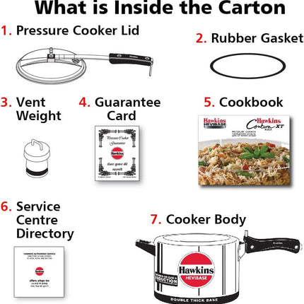 Hawkins Hevibase Aluminium Pressure Cooker 2L to 8L Heavy Base Induction Compatible for Gas and Electric Stoves