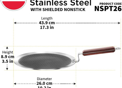 Hawkins 26 cm Triply Stainless Steel Nonstick Paratha Tava