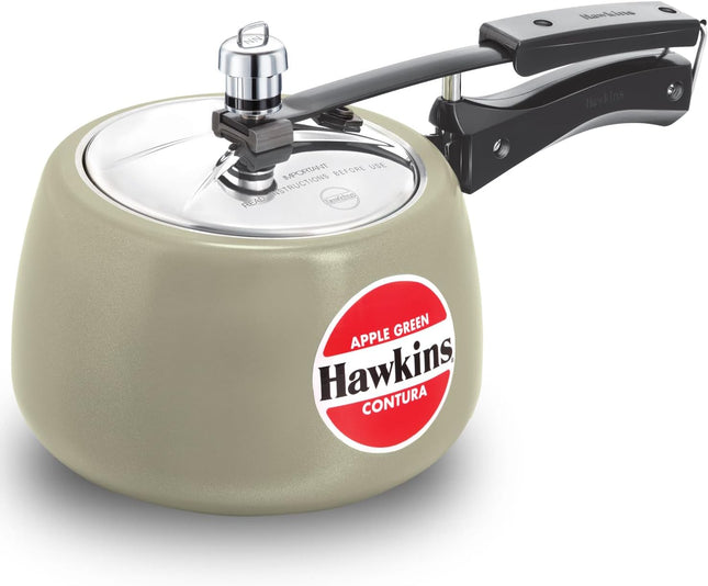Hawkins Contura 3L Ceramic Coated Pressure Cooker, Inner Lid Handi Cooker, Color Variants(Apple Green,Mustard Yellow,Tomato Red)
