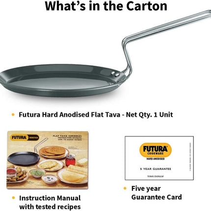 Hawkins Futura Hard Anodised Flat Tava 22cm and 26cm Aluminium Griddle for Roti Dosa Paratha
