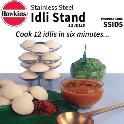 Hawkins Stainless Steel Idli Stand 5L Pressure Cooker Compatible 12 Idli Steamer
