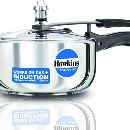 Hawkins Stainless Steel Pressure Cooker 2L to 8L Induction Gas Electric Compatible Cooker