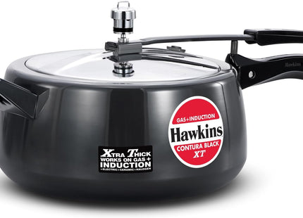 Hawkins Black 3, 3.5 Litre Pressure Cooker, Hard Anodised, Induction & Gas Compatible, Black