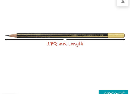 Apsara Gold 10 Wooden Pencils Eraser Sharpener Break-Resistant Lead Office School