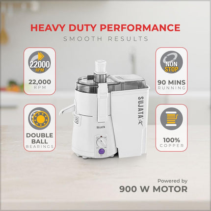 Sujata Powermatic Plus 900W Indian Juicer Mixer Grinder for Grinding Blending and Juice Extraction