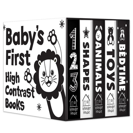 Baby’s First High-Contrast Books Boxed Set [Box Set of 5] - Age Group: 0+ / Black and White Tummy Time Books /Illustrated Board Book for Kids/Toddlers / (High Contrast Board Books)