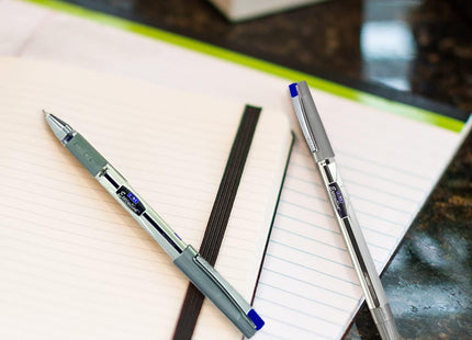Linc Executive SL-500 Gel Pens, BLUE, Fine Point (0.55mm), Pack of 10, Comfortable Elastomeric Rubber Grip, Lubriflow Ink System, School Office Home Pens